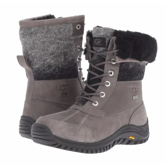 UGG Adirondack ll Waterproof Leather Lace Up Boot Sz 6 Vibram Sole - Picture 1 of 14